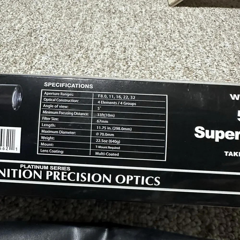 Lot 2 OPTEKA PLATINUM SERIES PRECISION OPTICS 500MM F/8 Lens Teleconverter